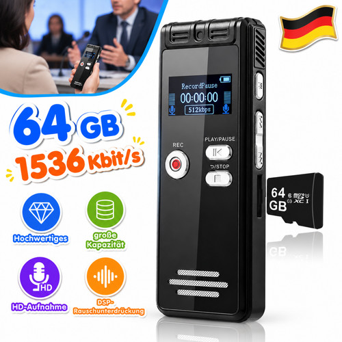 Digitales diktiergerät - 64, gb